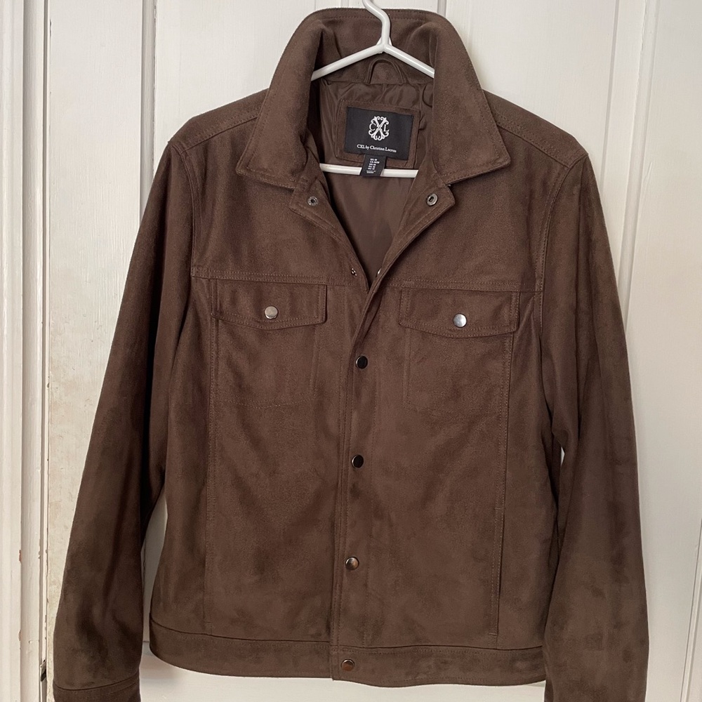 Faux Suede Trucker Jacket